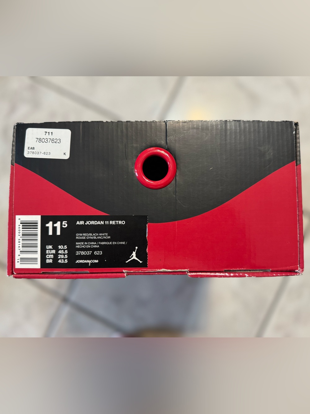 Jordan Retro 11 Men's Red High-Top - Picture 5 of 5